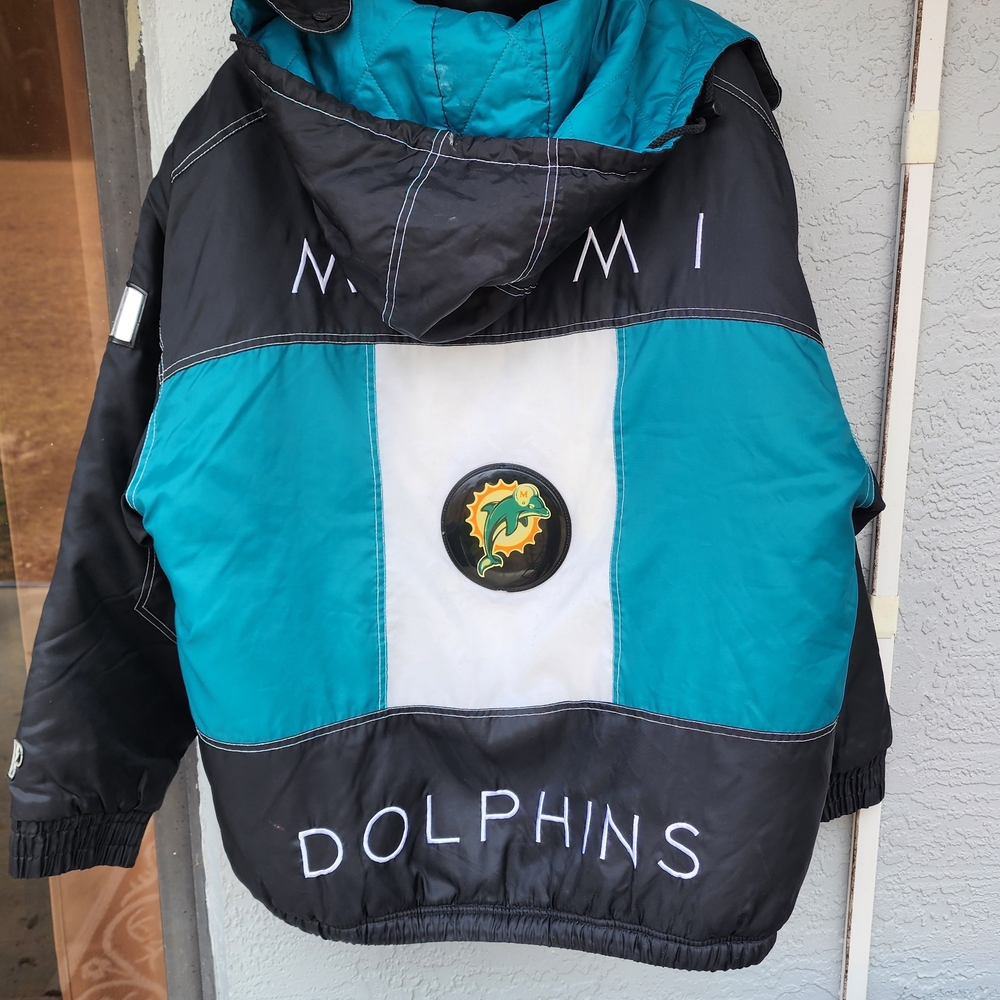 Pro Player Miami Dolphins Teal and Black Puffer Jacket